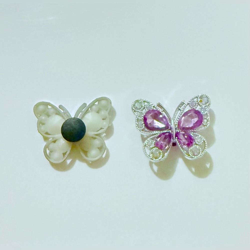 2 Butterfly Rhinestone Croc Charms Jibbit Disney Croc Charms - Picture 8 of 8